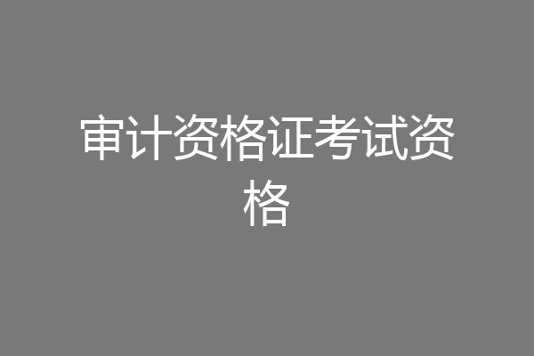审计资格证考试资格