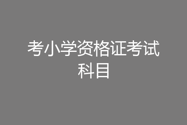 考小学资格证考试科目