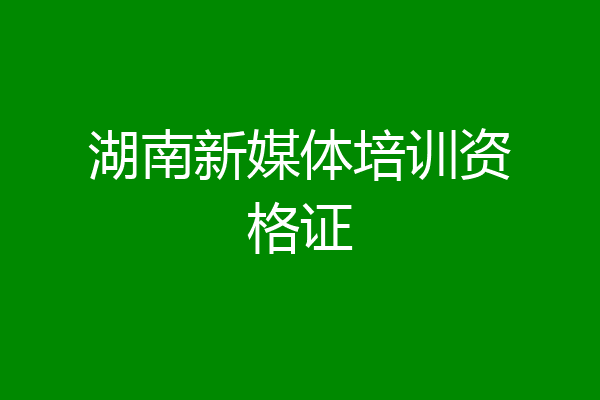 湖南新媒体培训资格证
