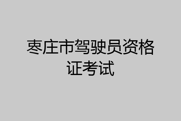 栆庄市驾驶员资格证考试