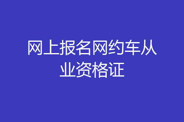 网上报名网约车从业资格证