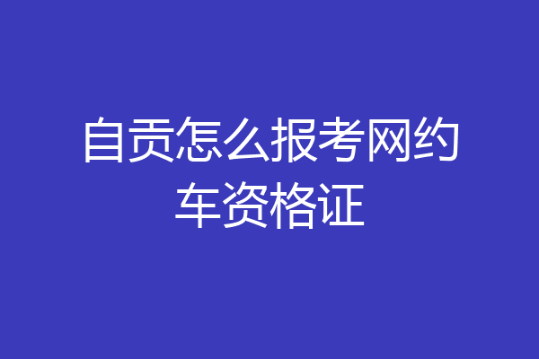 自贡怎么报考网约车资格证