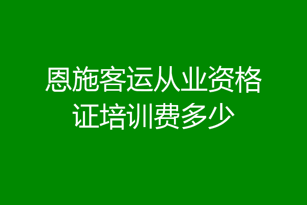 恩施客运从业资格证培训费多少