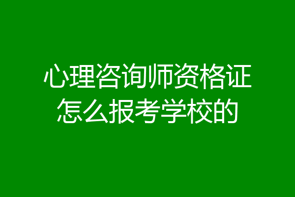 心理咨询师资格证怎么报考学校的