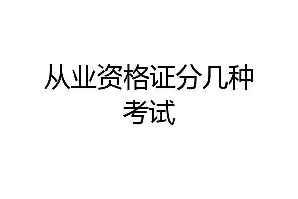 从业资格证分几种考试