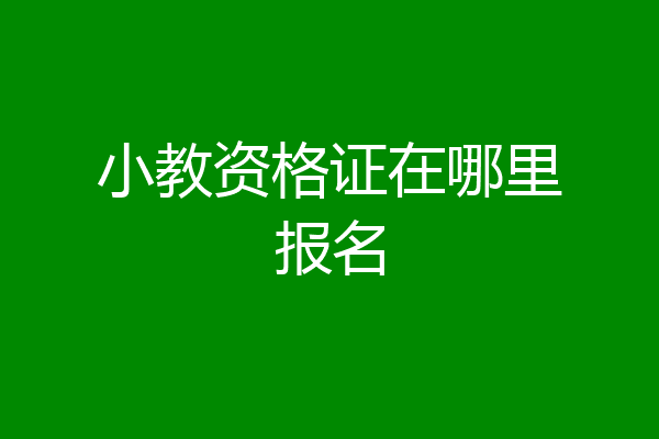 小教资格证在哪里报名