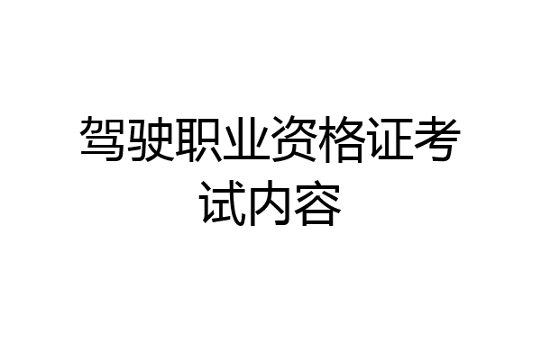 驾驶职业资格证考试内容