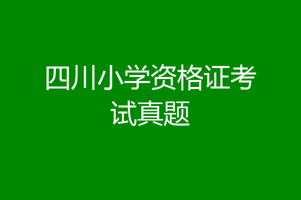 四川小学资格证考试真题