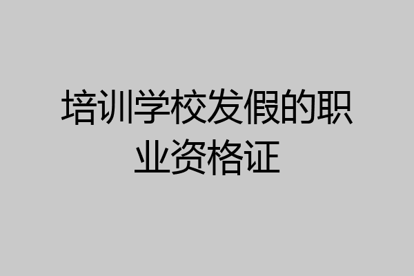 培训学校发假的职业资格证