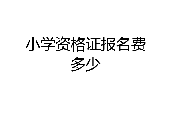 小学资格证报名费多少