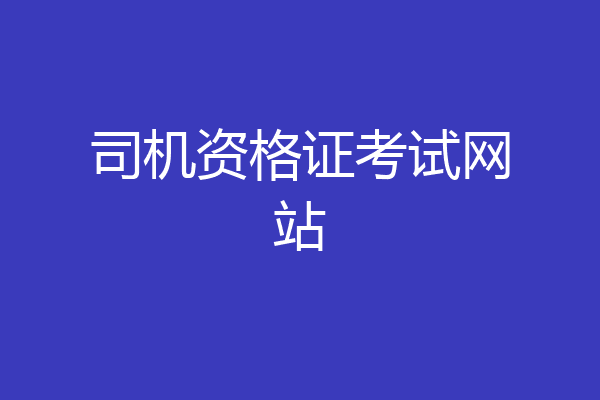司机资格证考试网站