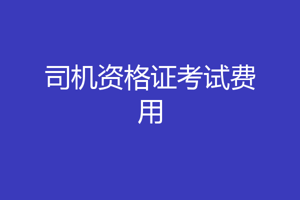 司机资格证考试费用