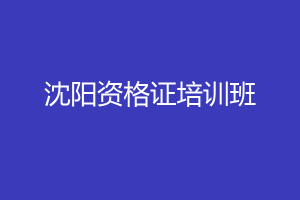 沈阳资格证培训班