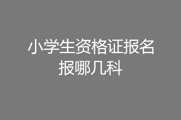 小学生资格证报名报哪几科