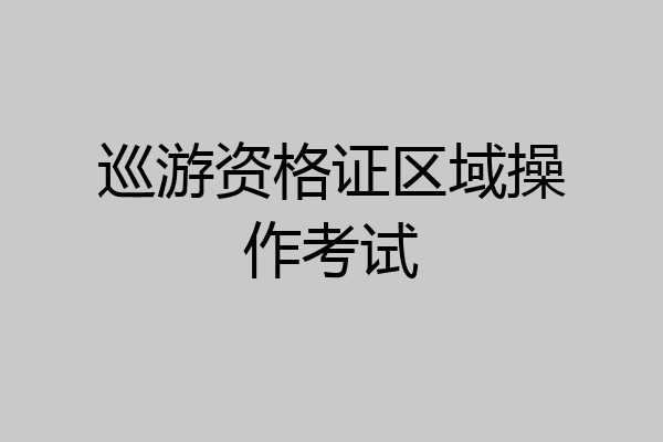 巡游资格证区域操作考试
