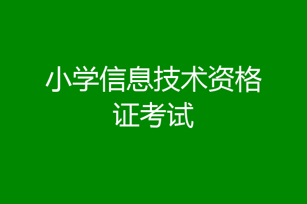 小学信息技术资格证考试