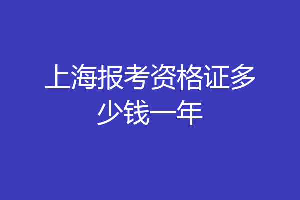 上海报考资格证多少钱一年