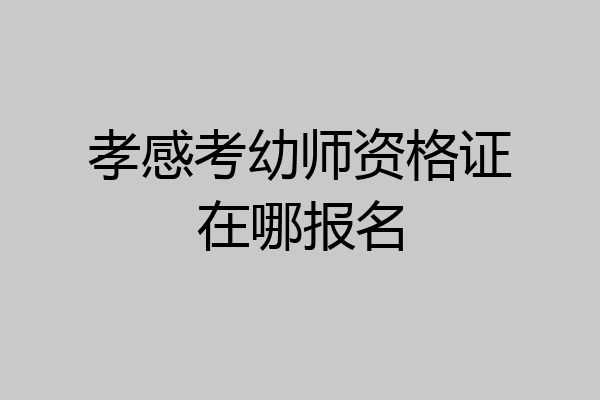 孝感考幼师资格证在哪报名