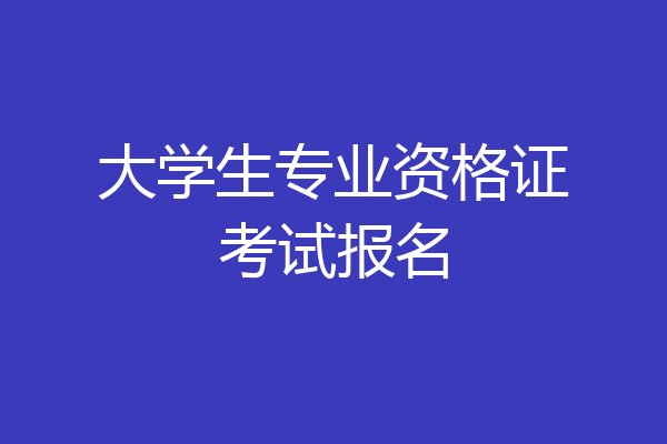 大学生专业资格证考试报名
