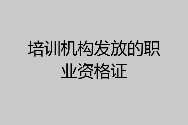 培训机构发放的职业资格证