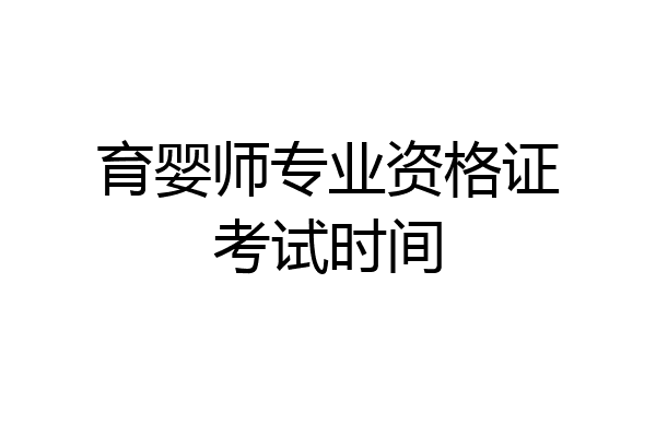 育婴师专业资格证考试时间