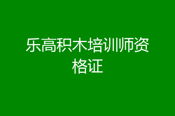 乐高积木培训师资格证