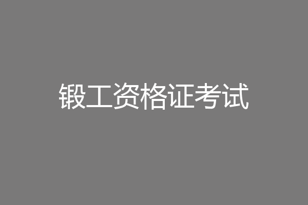 锻工资格证考试
