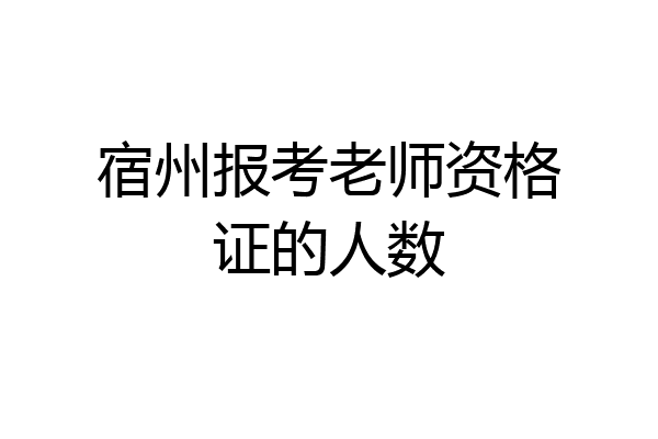 宿州报考老师资格证的人数