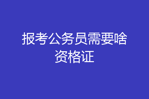 报考公务员需要啥资格证
