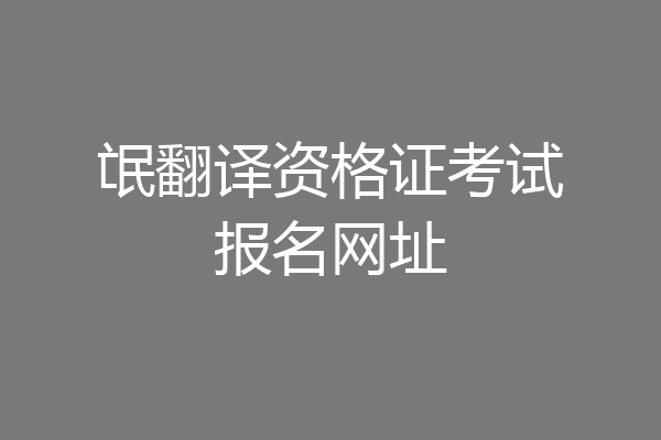 氓翻译资格证考试报名网址