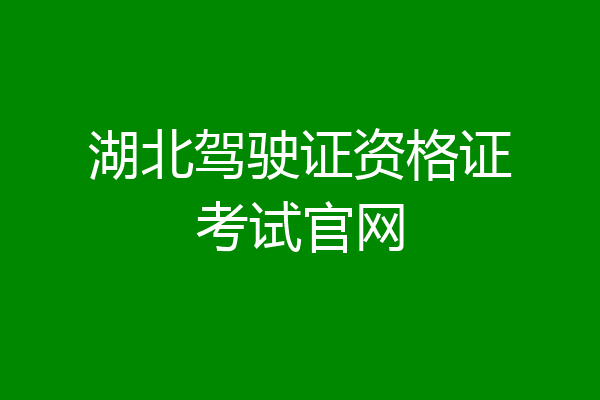 湖北驾驶证资格证考试官网