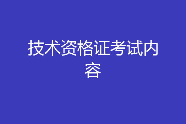 技术资格证考试内容