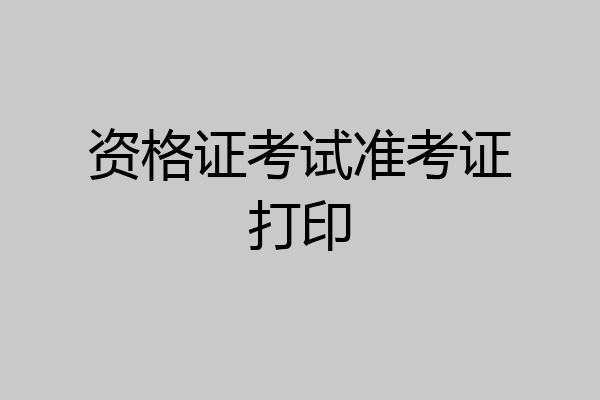 资格证考试准考证打印