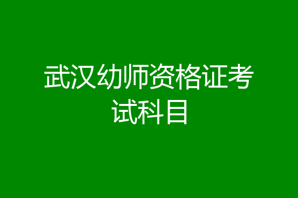 武汉幼师资格证考试科目