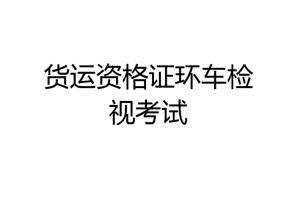 货运资格证环车检视考试
