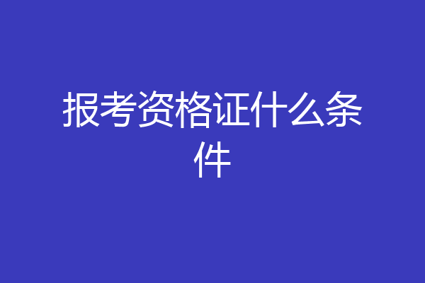 报考资格证什么条件