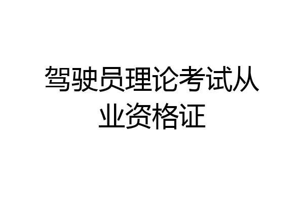 驾驶员理论考试从业资格证
