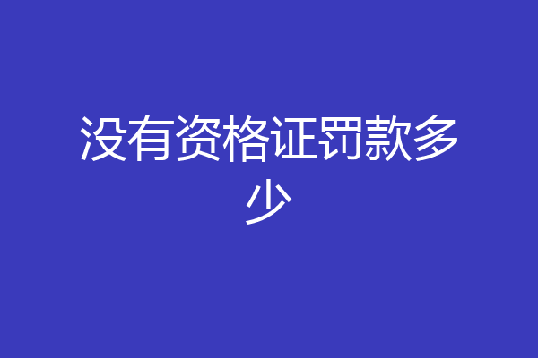 没有资格证罚款多少