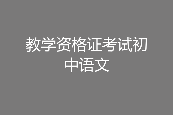 教学资格证考试初中语文