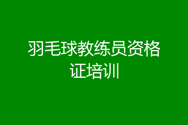 羽毛球教练员资格证培训