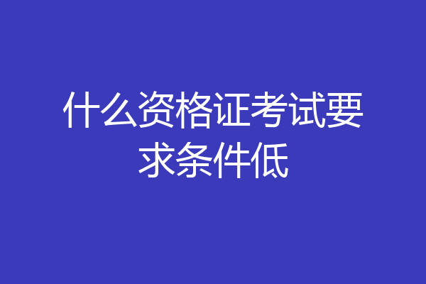 什么资格证考试要求条件低