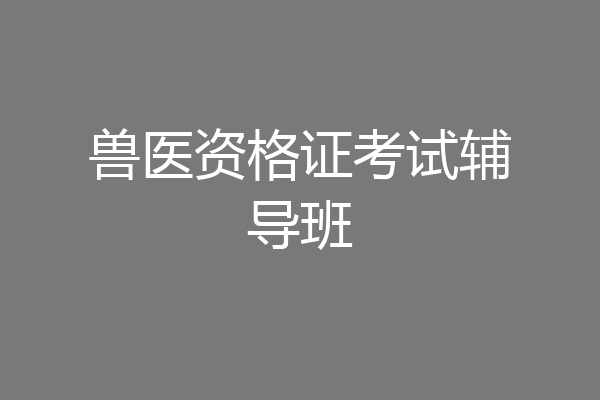 兽医资格证考试辅导班