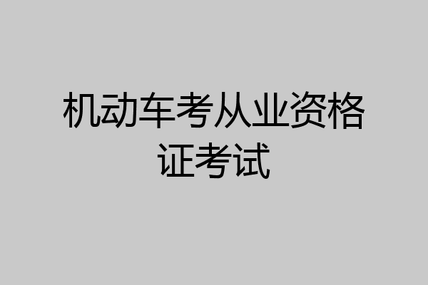 机动车考从业资格证考试