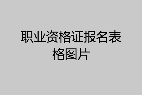 职业资格证报名表格图片