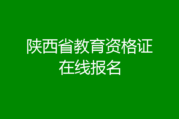 陕西省教育资格证在线报名