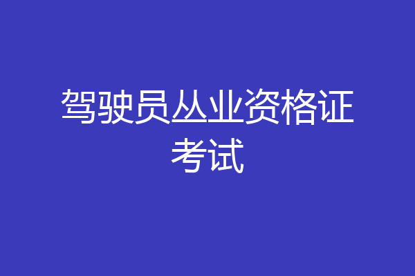 驾驶员丛业资格证考试