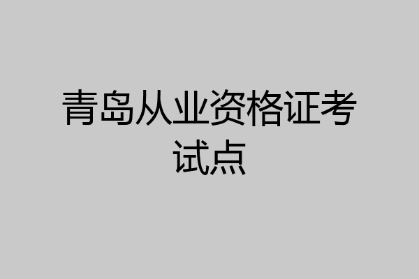 青岛从业资格证考试点