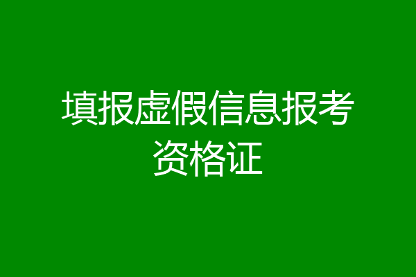 填报虚假信息报考资格证