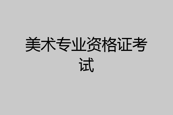 美术专业资格证考试