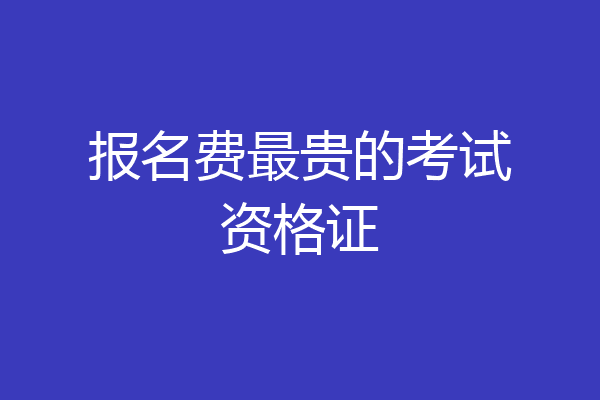 报名费最贵的考试资格证